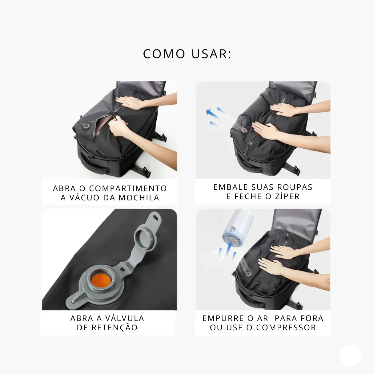 Mochila à Vácuo - Viajantt