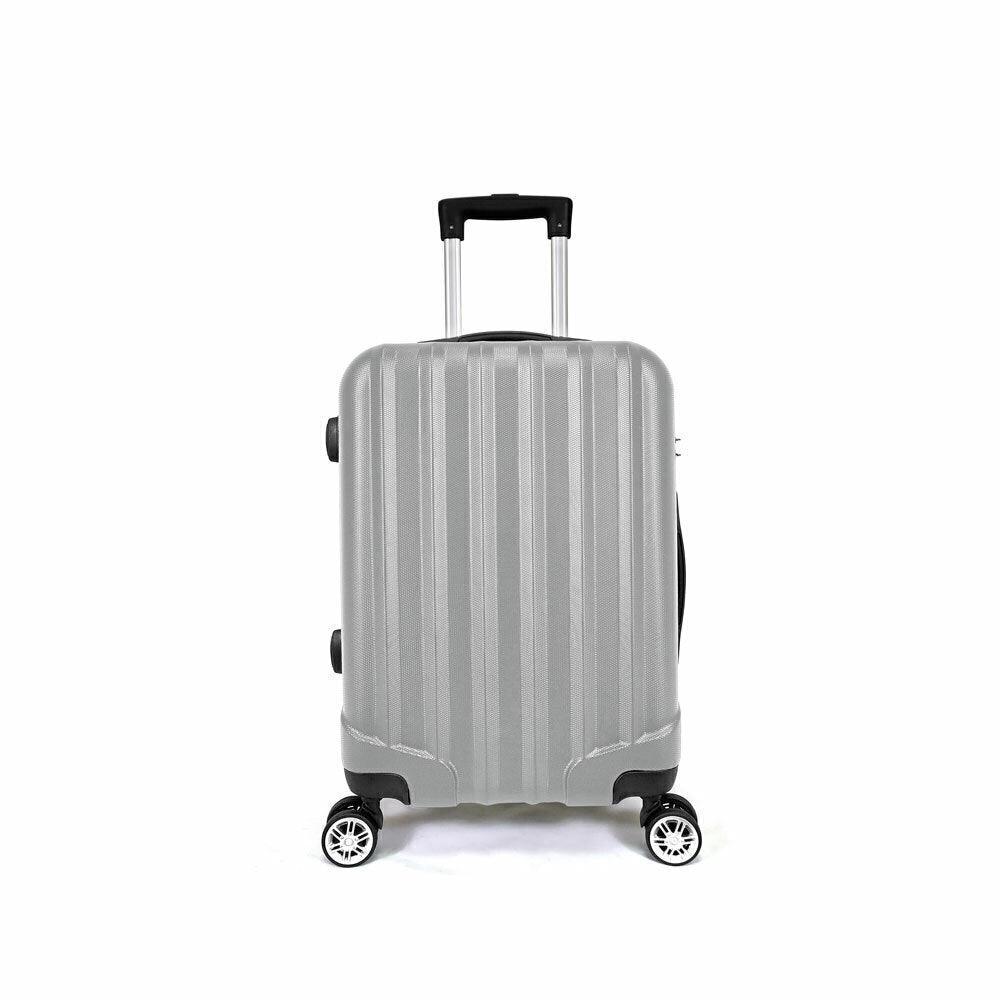 Conjunto de Malas de Bordo P/M/G com Rodas 360º Prata - Viajantt