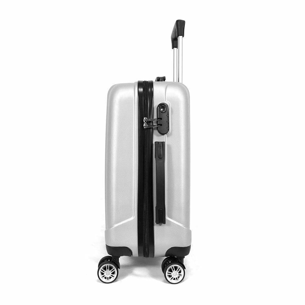 Conjunto de Malas de Bordo P/M/G com Rodas 360º Prata - Viajantt