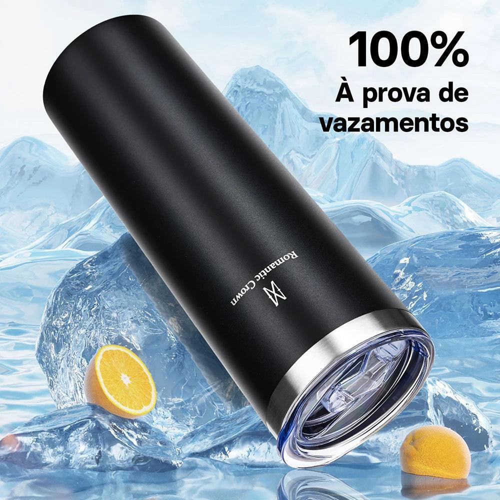 Garrafa Térmica Romantic Crown com Canudo e Isolamento - Viajantt