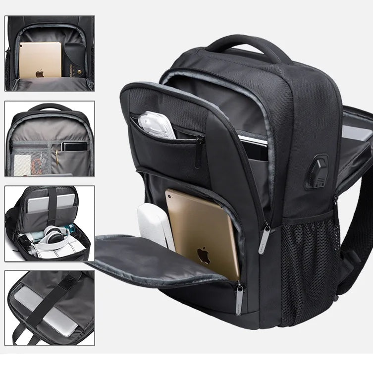 Mochila de Couro com Carregador USB - Viajantt