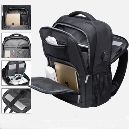 Mochila de Couro com Carregador USB - Viajantt