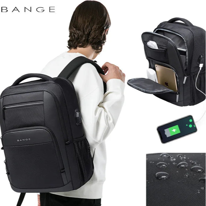 Mochila de Couro com Carregador USB - Viajantt