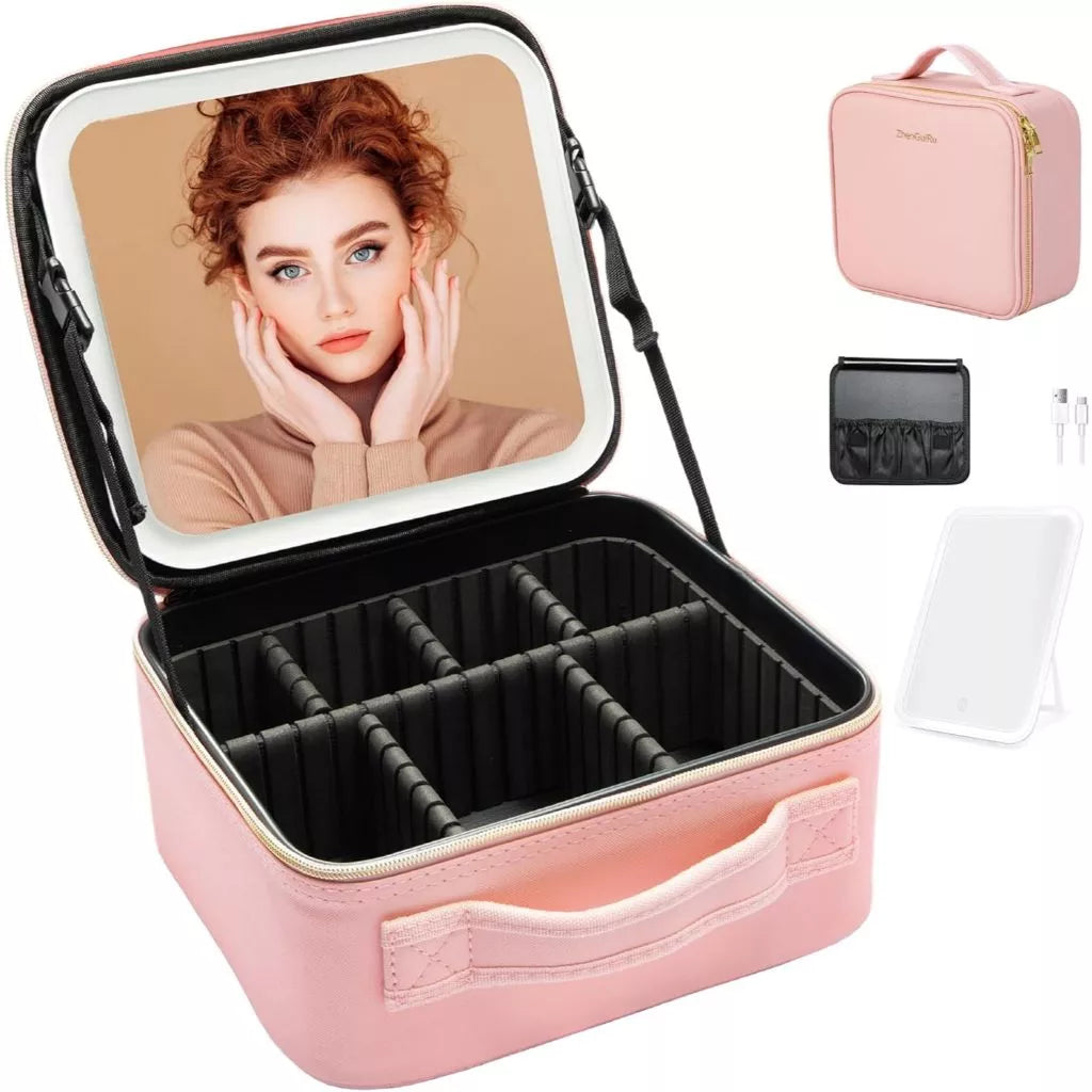 Necessaire Nicmake com Espelho Iluminado por LED - Viajantt