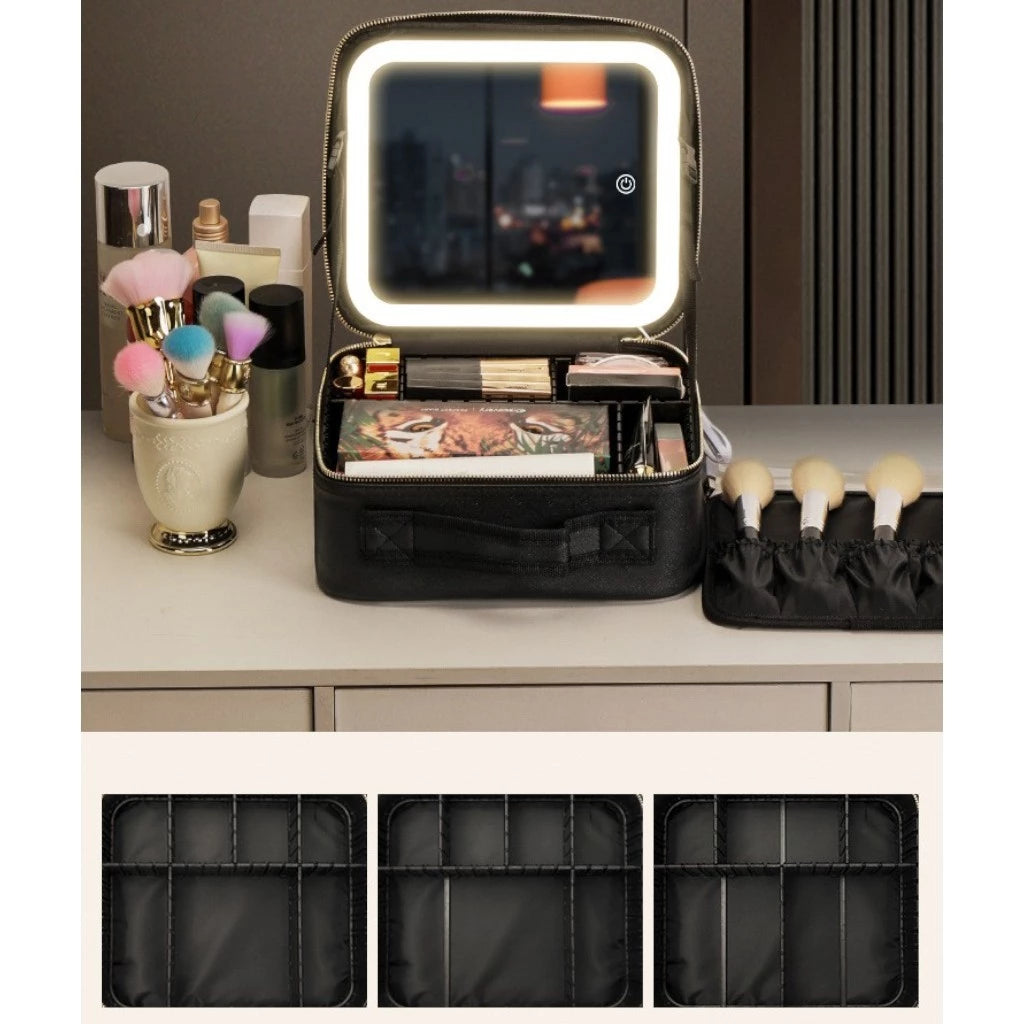 Necessaire Nicmake com Espelho Iluminado por LED - Viajantt