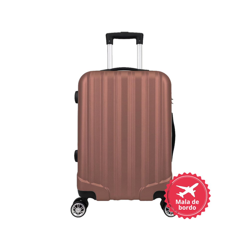 Mala de Bordo 10Kg ABS 4 Rodas Rose Gold - Viajantt