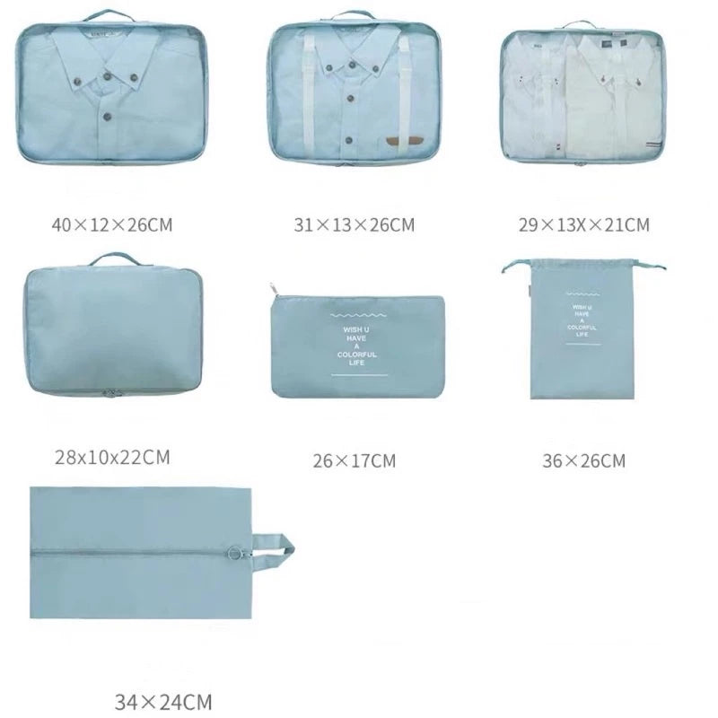 Kit Organizadores de Bagagem 7 Peças FasTravel – Viajantt
